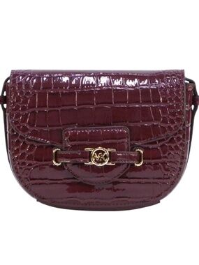 Michael Kors Reed Croc-Embossed Saddle Crossbody Bag